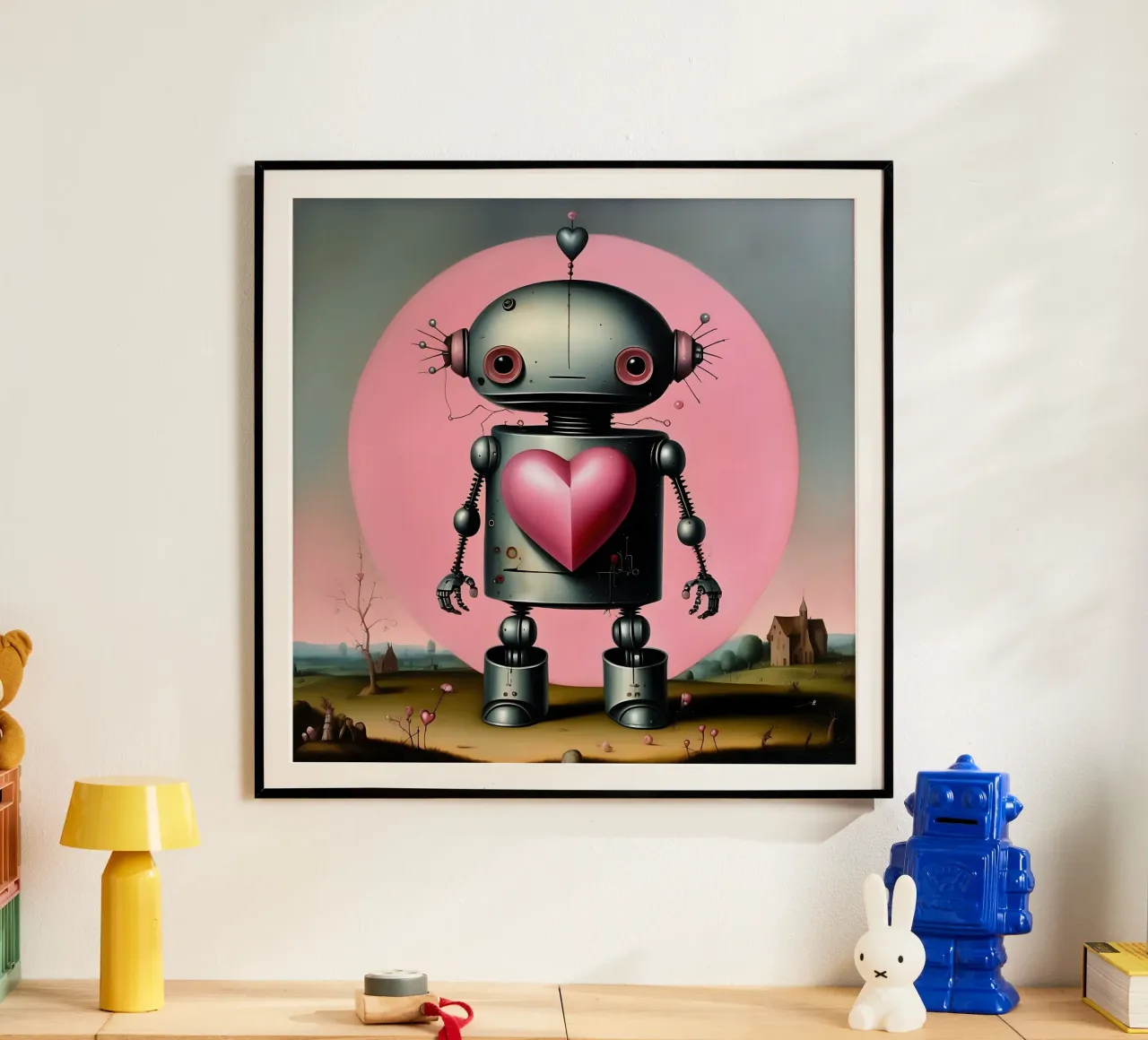 Robot con un cuore_16 carta hahnemühle da Pink- und LoveArt by LK