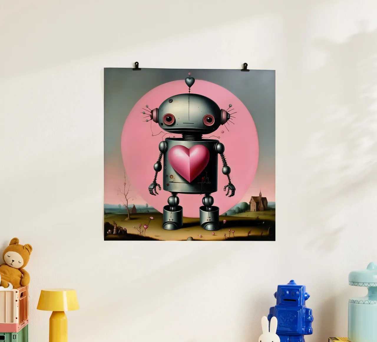 Robot con un cuore_16 carta hahnemühle da Pink- und LoveArt by LK