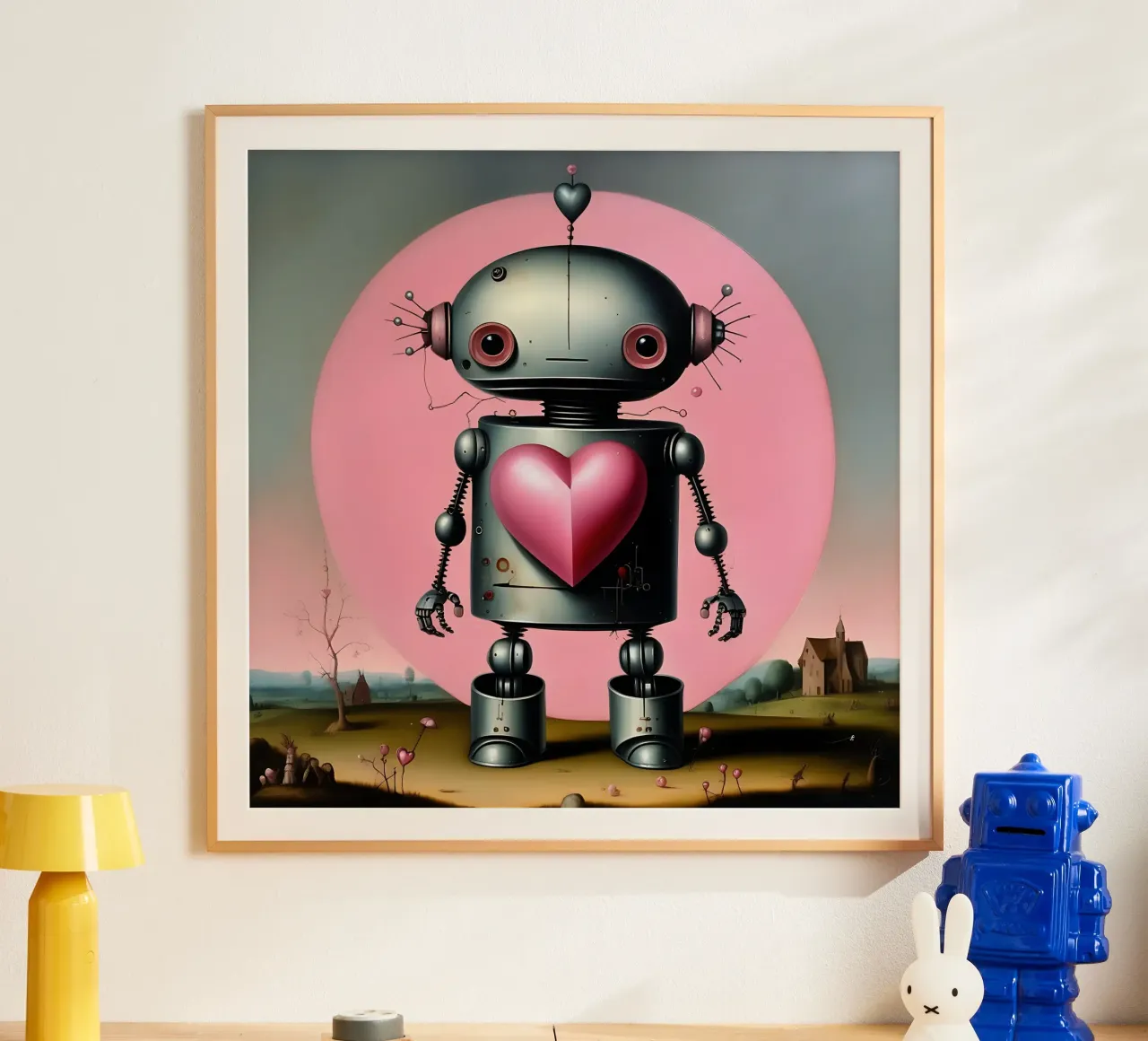 Robot con un cuore_16 carta hahnemühle da Pink- und LoveArt by LK