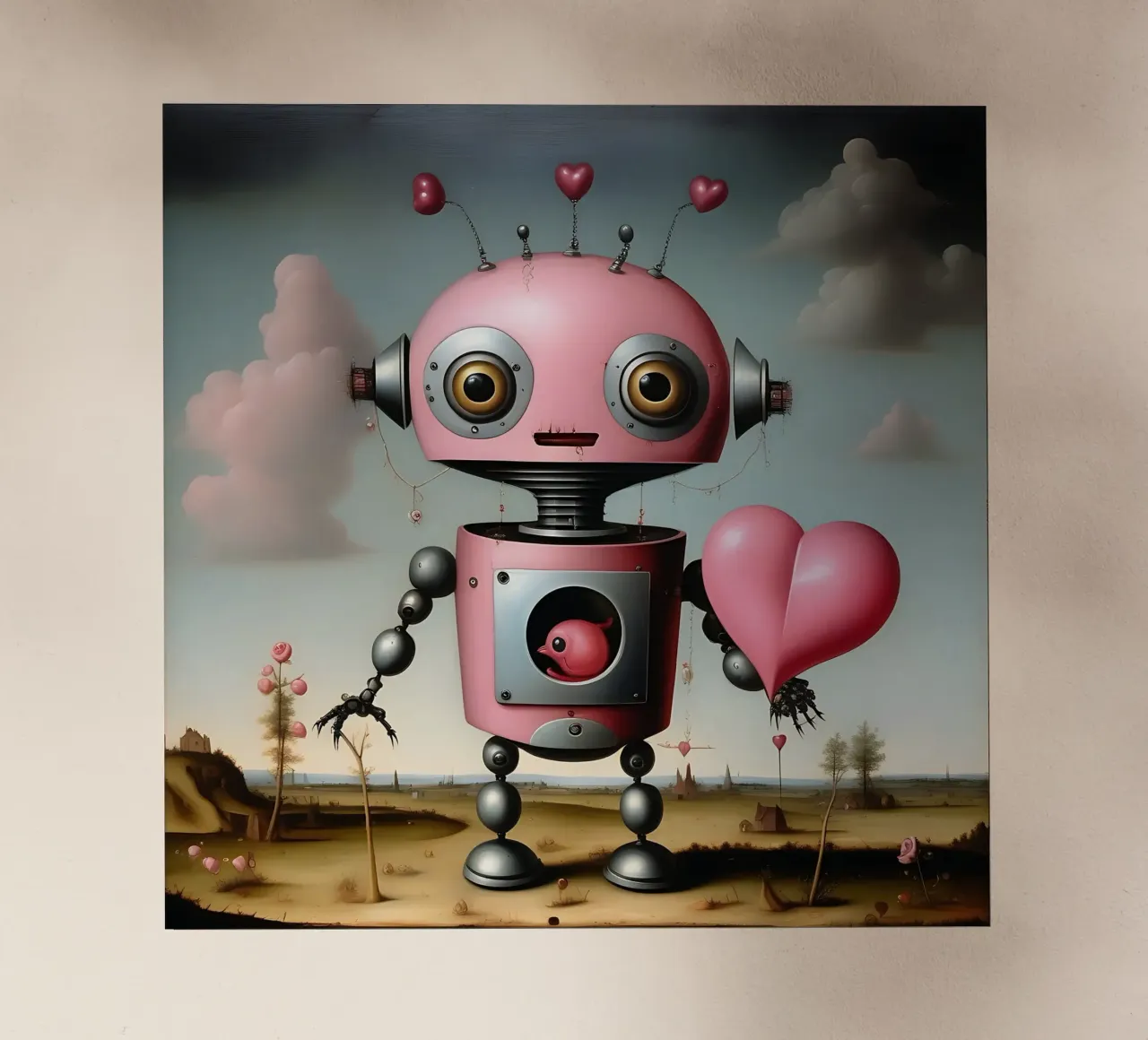 Robot con un cuore_17 pellicola backlit da Pink- und LoveArt by LK