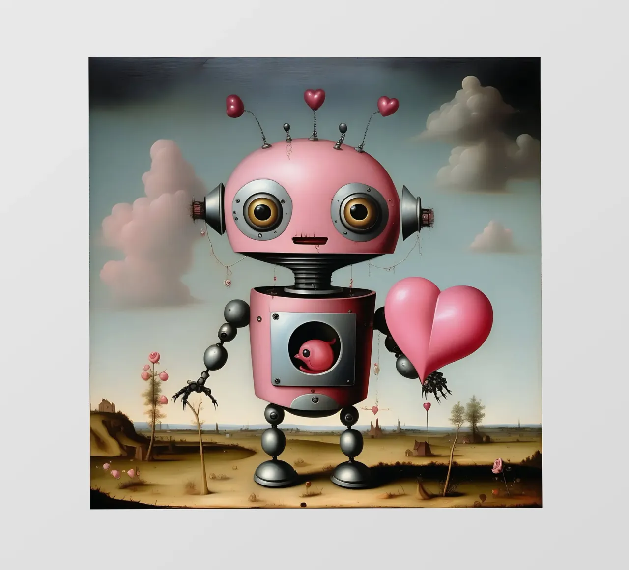 Robot con un cuore_17 pellicola backlit da Pink- und LoveArt by LK