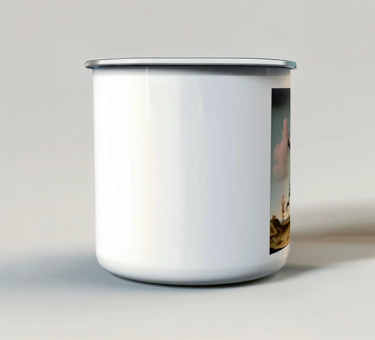 Roboter mit Herz_17 Emaille Tasse von Pink- und LoveArt by LK