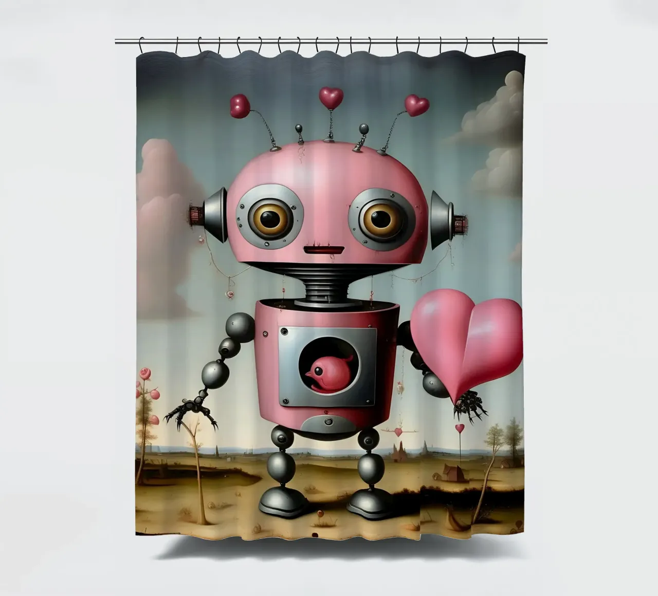 Robot con un cuore_17 tenda da doccia da Pink- und LoveArt by LK