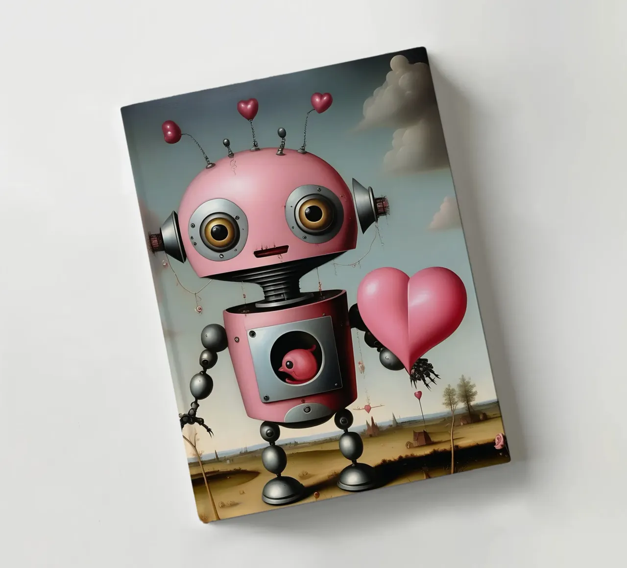 Robots with a heart_17 notebook by Pink- und LoveArt by LK