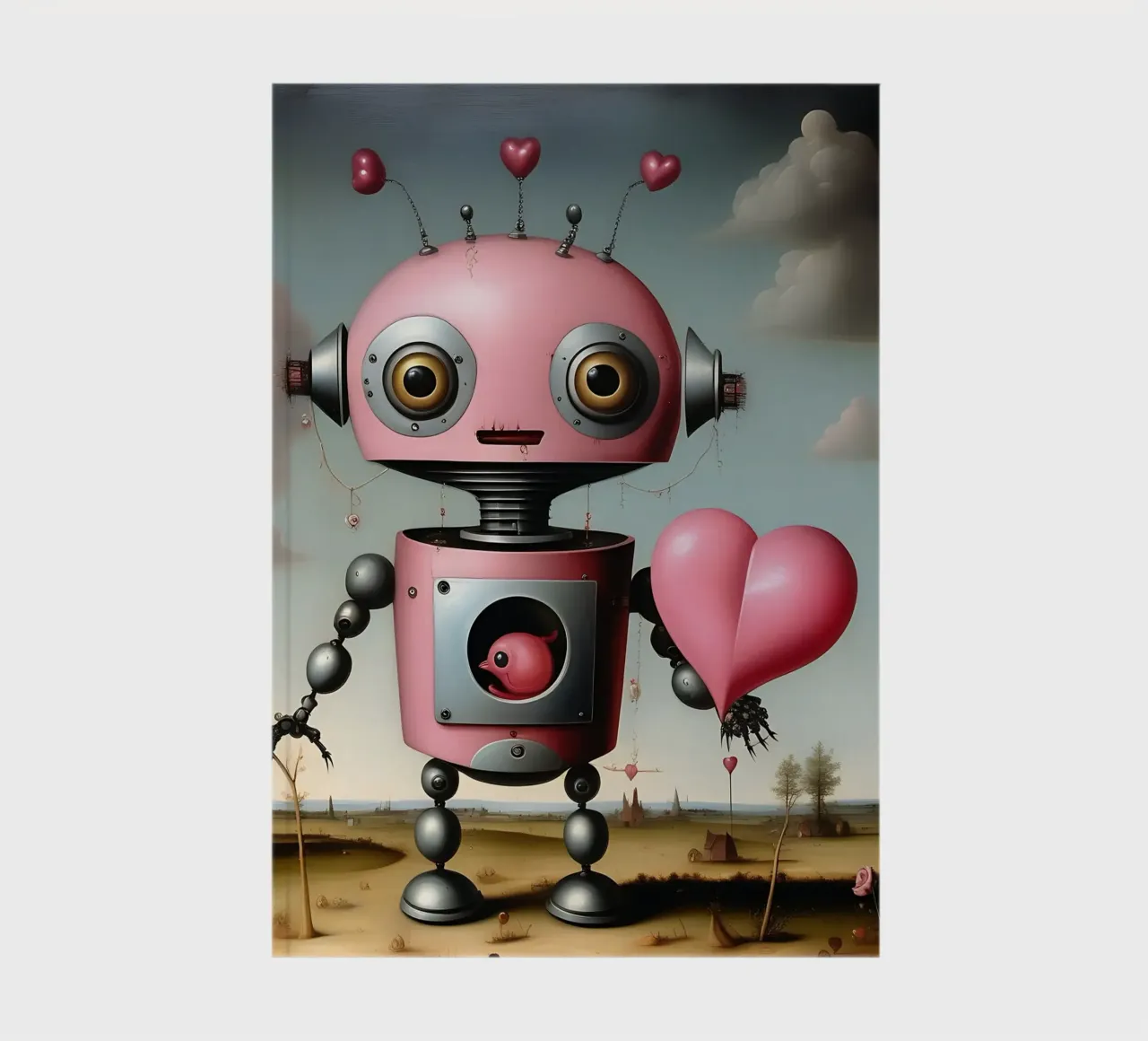 Robot con un cuore_17 diario da Pink- und LoveArt by LK