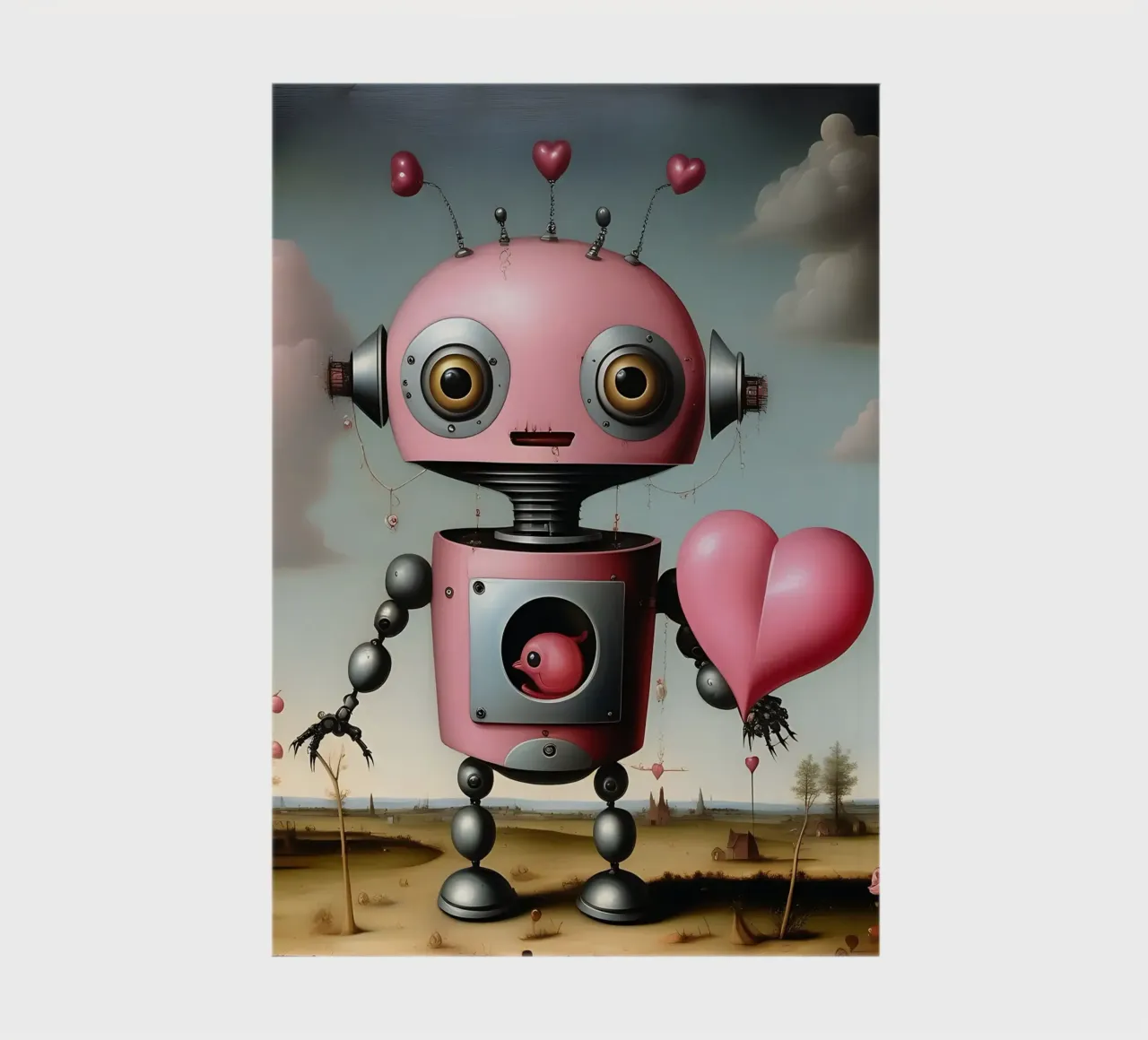 Robot con un cuore_17 diario da Pink- und LoveArt by LK