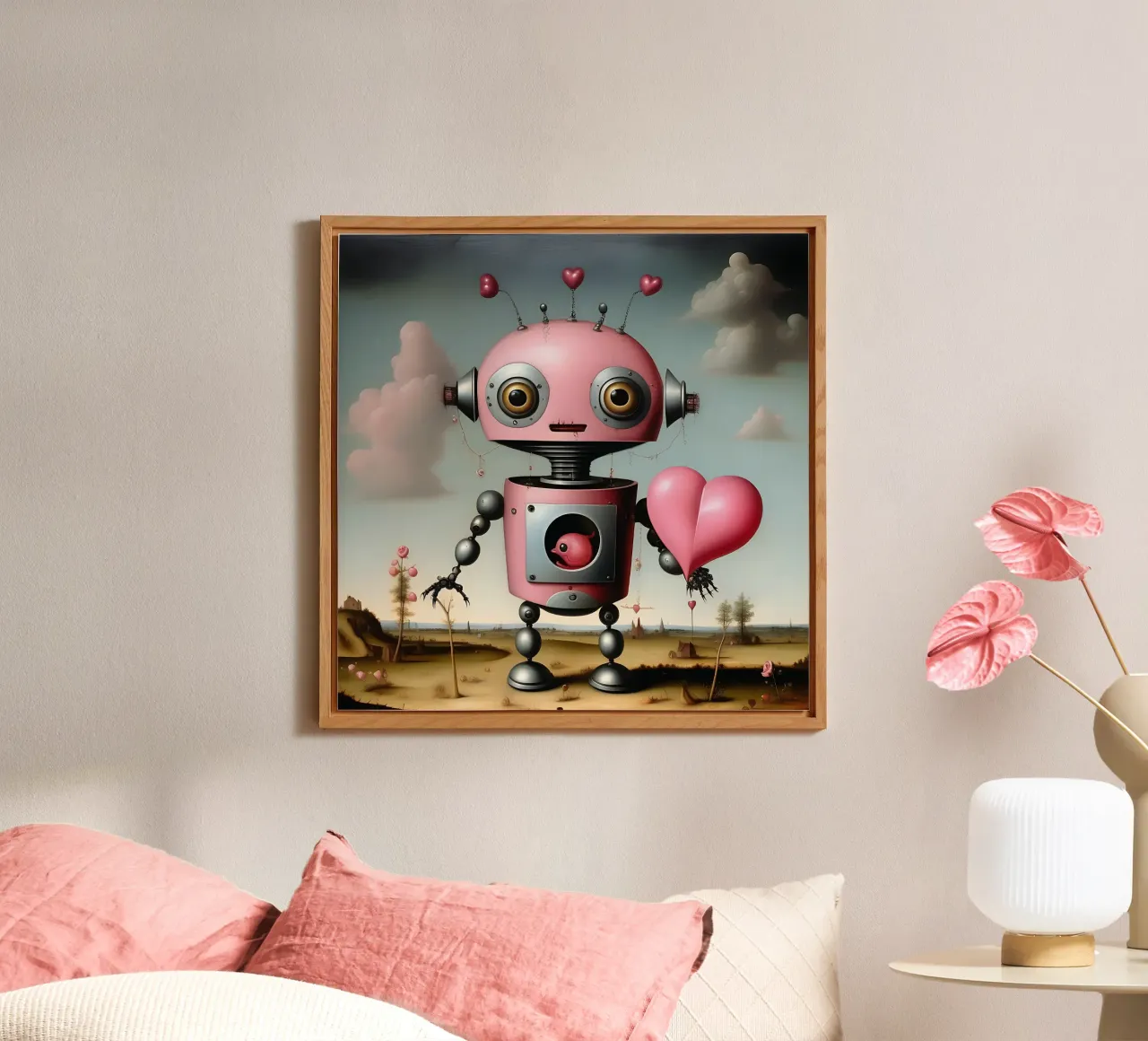 Robot con un cuore_17 alluminio dibond da Pink- und LoveArt by LK