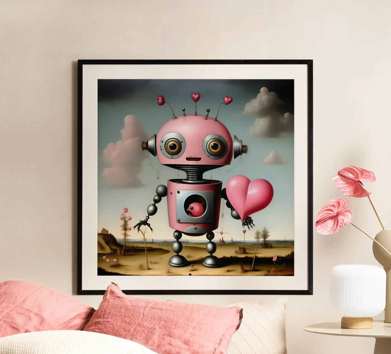 Robot con un cuore_17 carta hahnemühle da Pink- und LoveArt by LK