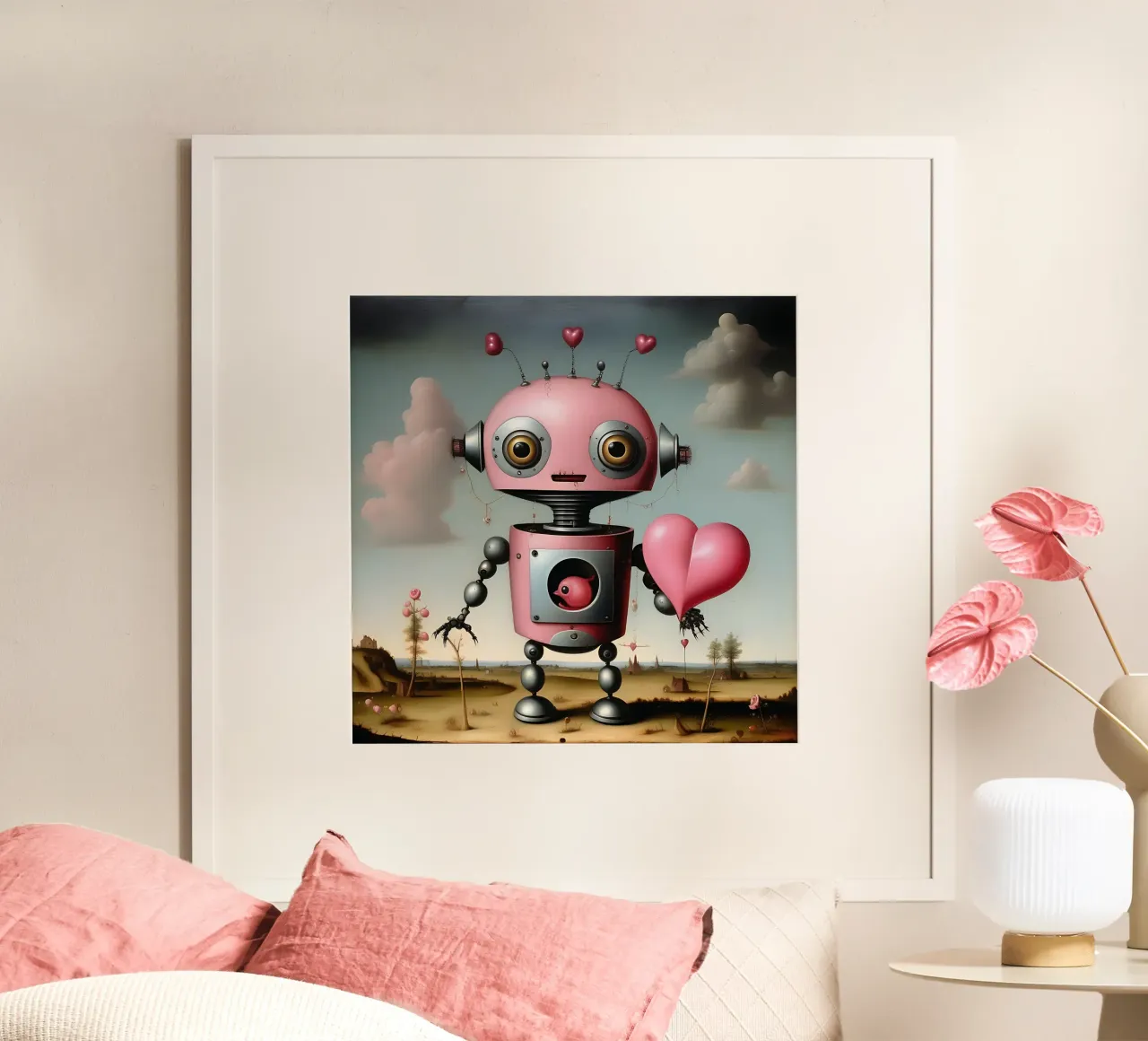 Robot con un cuore_17 carta hahnemühle da Pink- und LoveArt by LK