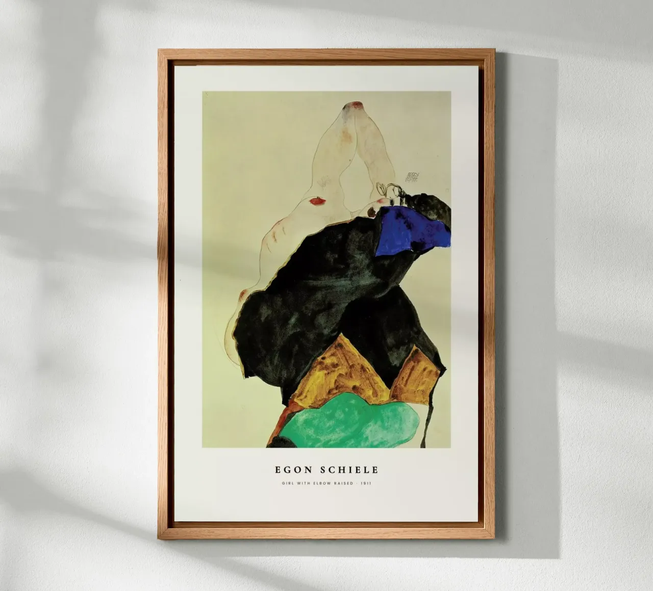 Schiele - Girl with Elbow Raised tela con Cornice a cassetta da ARTOTHEK