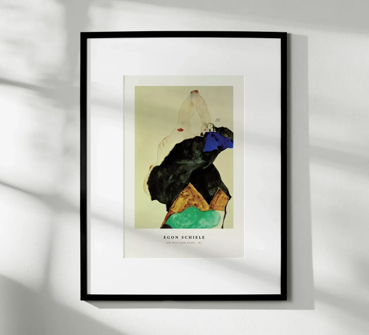 Schiele - Girl with Elbow Raised carta hahnemühle da ARTOTHEK