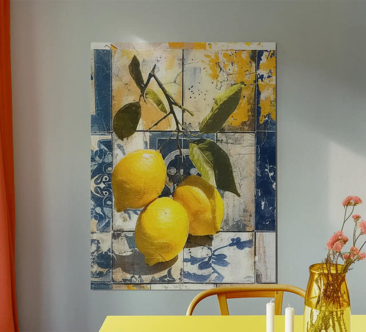 Three bright yellow lemons carta hahnemühle da LisaArtes