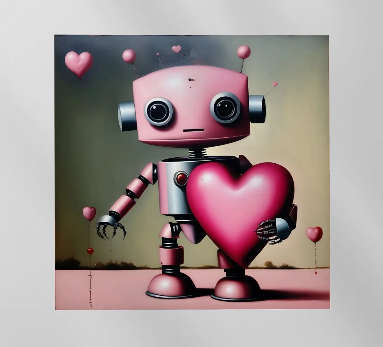 Robot con un cuore_18 pellicola backlit da Pink- und LoveArt by LK
