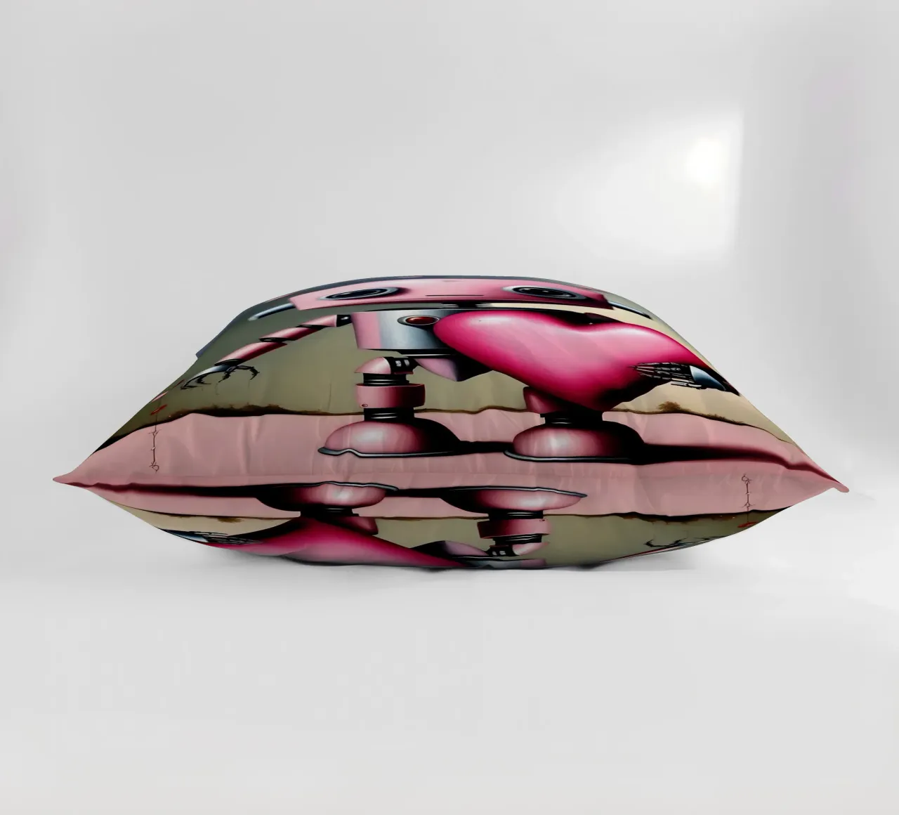 Robot con un cuore_18 cuscino da Pink- und LoveArt by LK