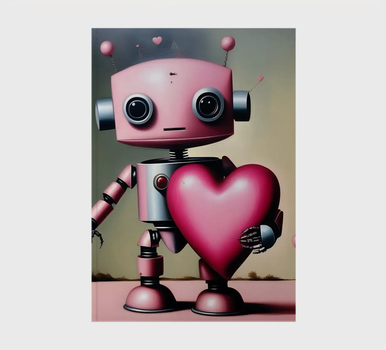 Robot con un cuore_18 diario da Pink- und LoveArt by LK