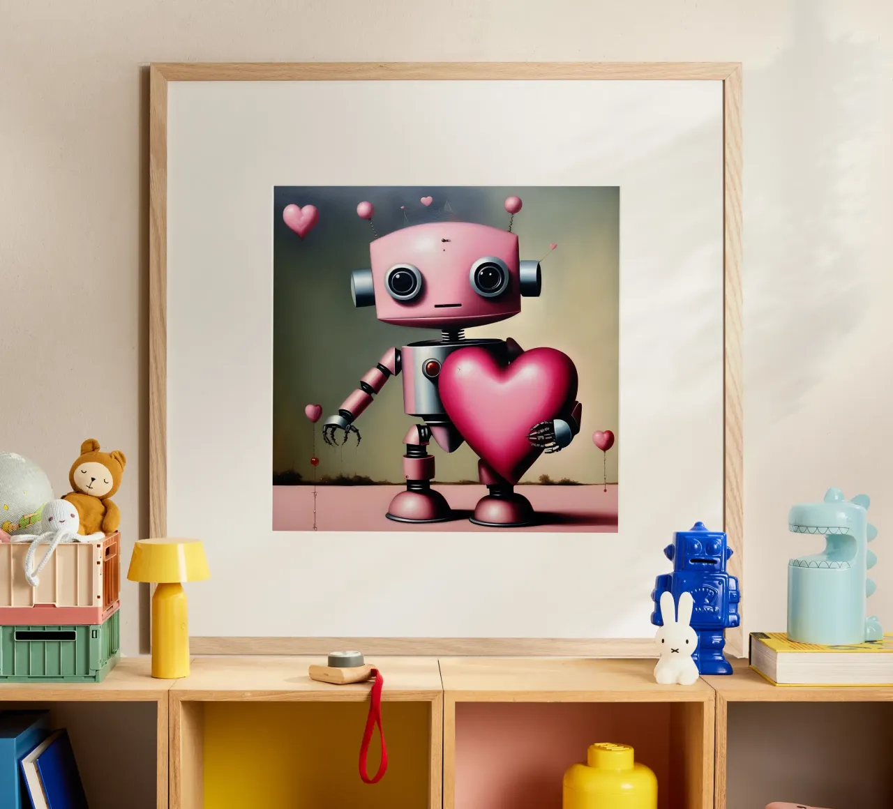 Robot con un cuore_18 carta hahnemühle da Pink- und LoveArt by LK