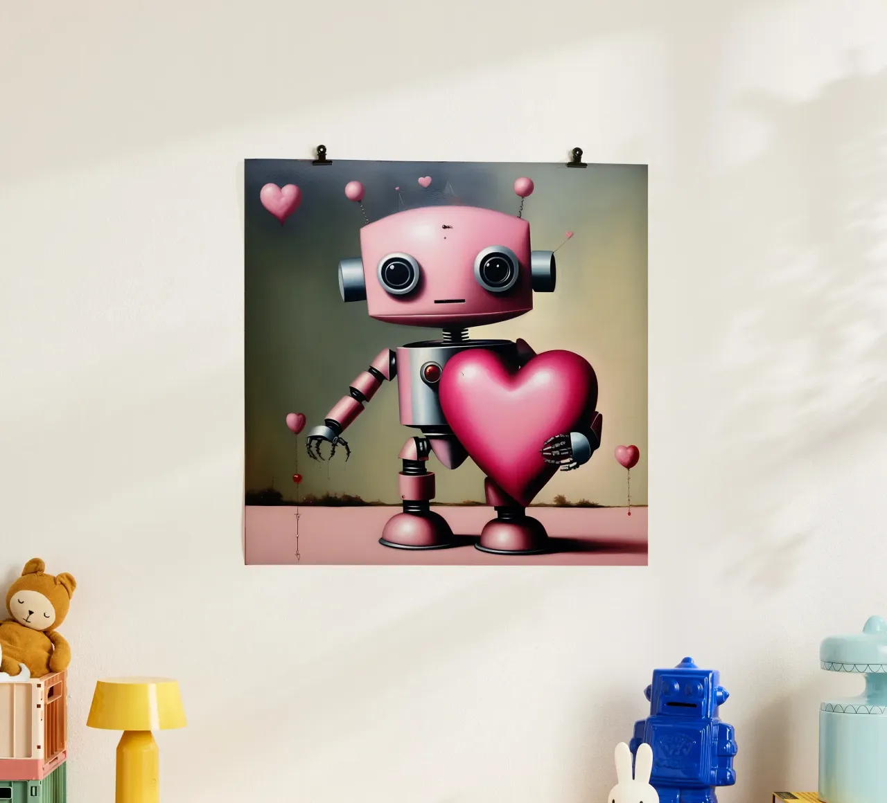 Robot con un cuore_18 carta hahnemühle da Pink- und LoveArt by LK