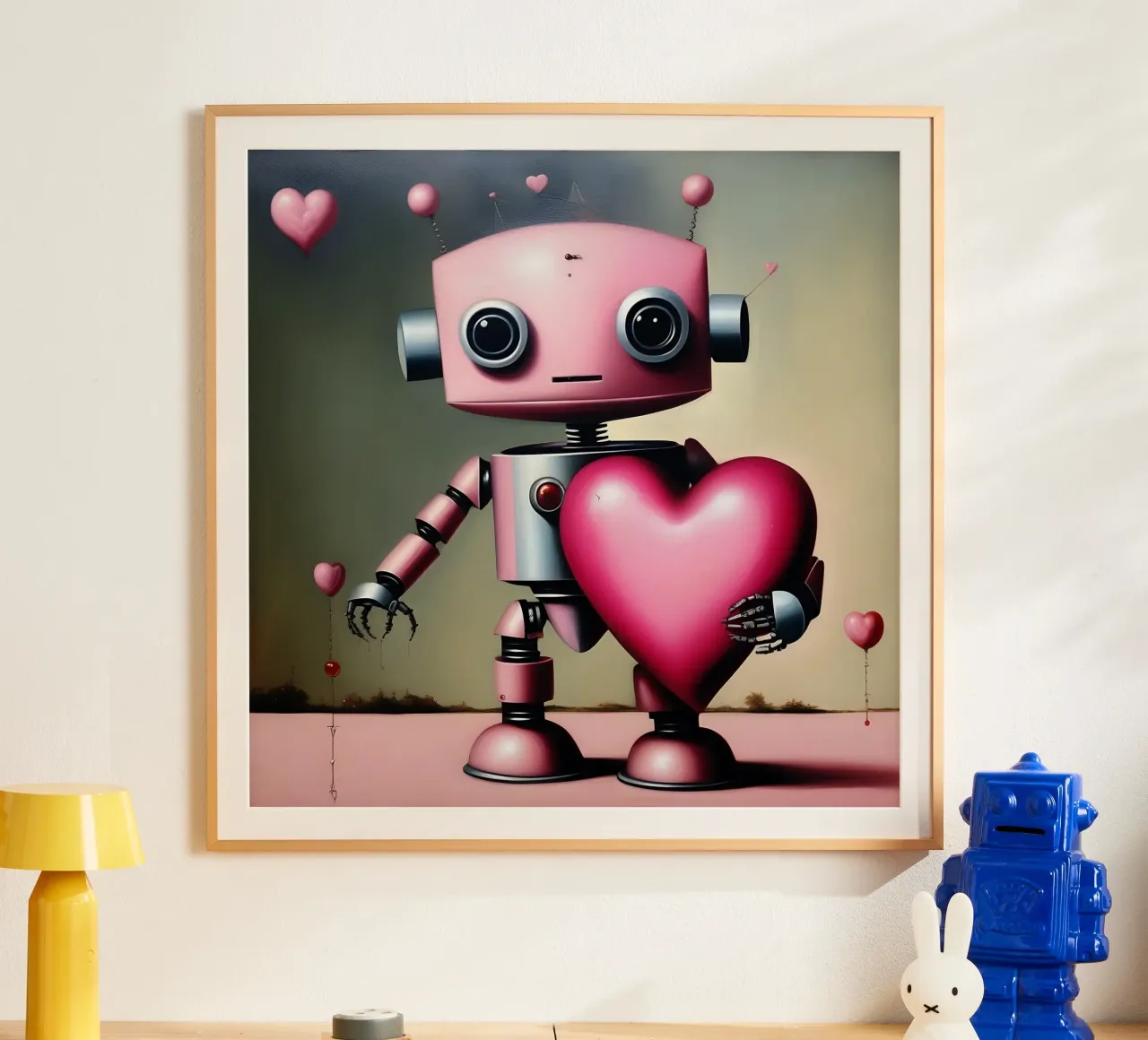 Robot con un cuore_18 carta hahnemühle da Pink- und LoveArt by LK
