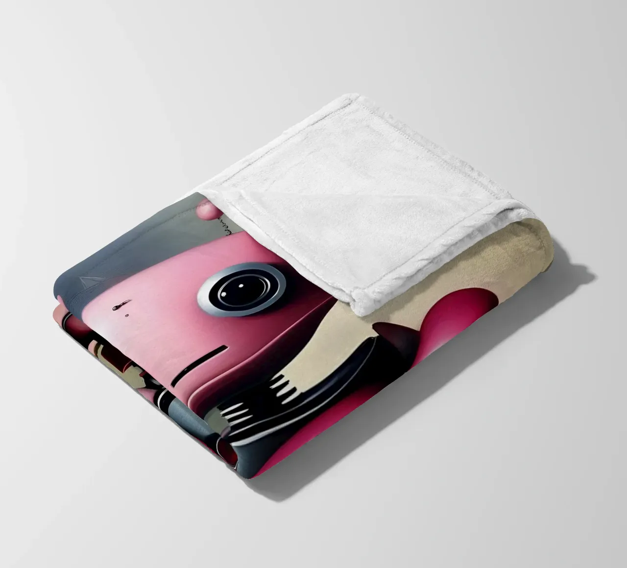 Robot con un cuore_18 coperta in pile da Pink- und LoveArt by LK