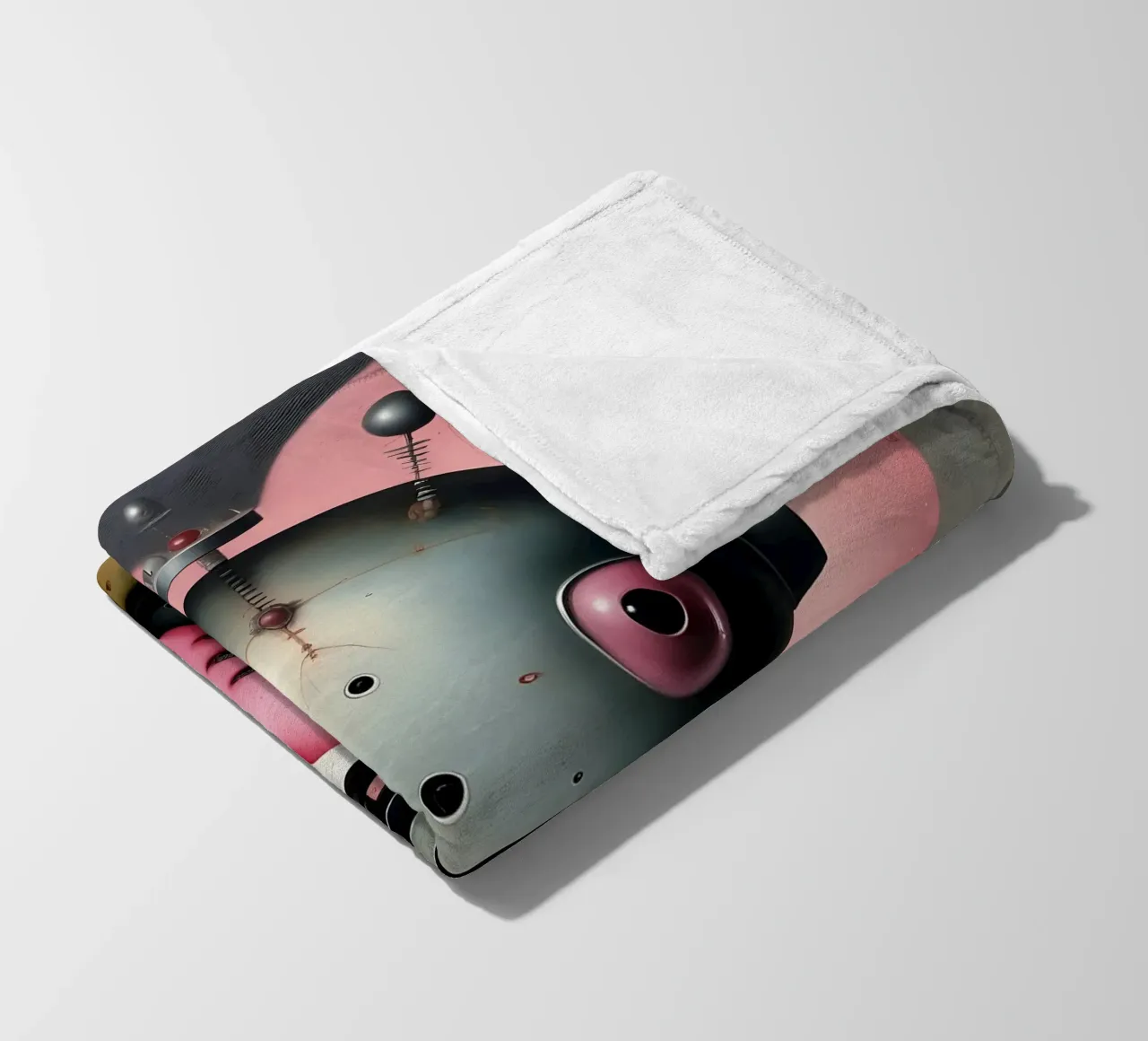 Roboter mit Herz_19 Fleecedecke von Pink- und LoveArt by LK