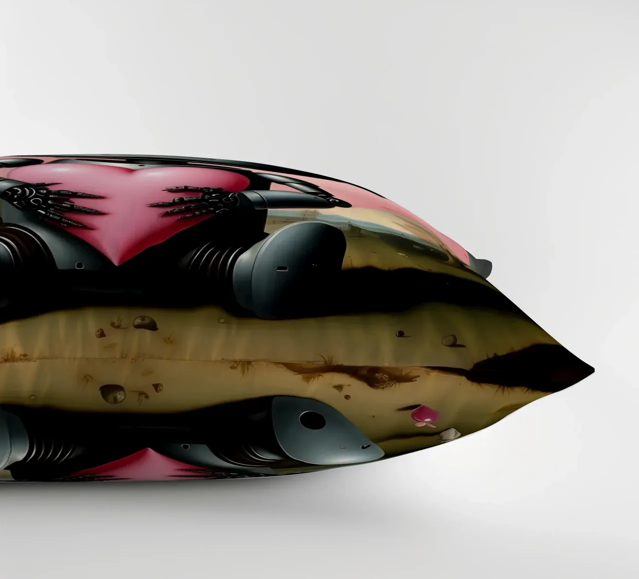 Robot con un cuore_19 cuscino da Pink- und LoveArt by LK