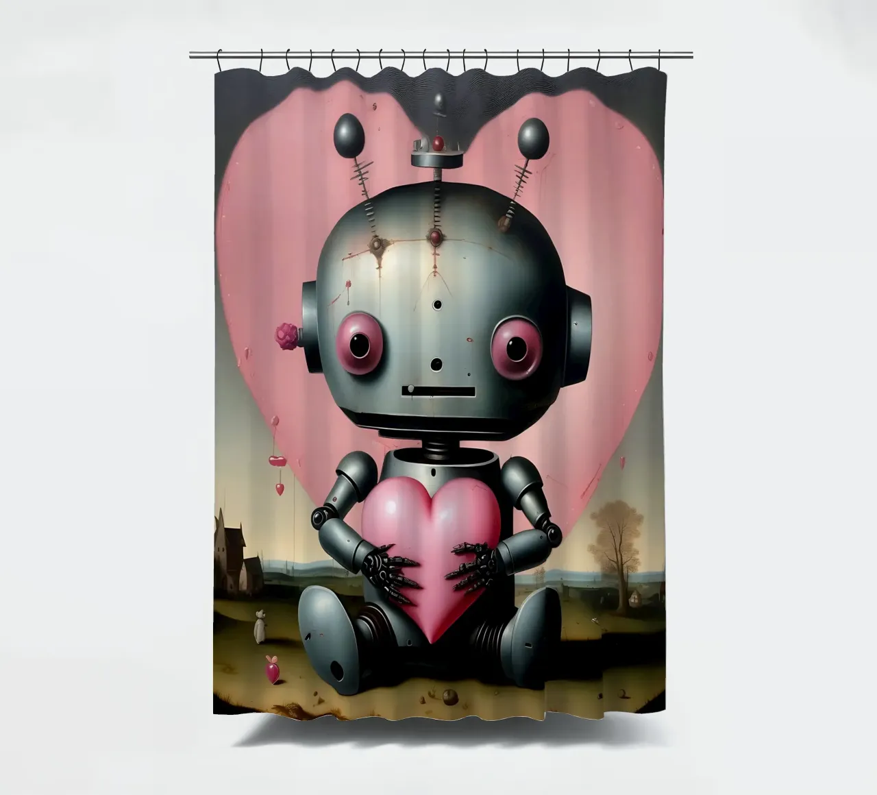 Robot con un cuore_19 tenda da doccia da Pink- und LoveArt by LK
