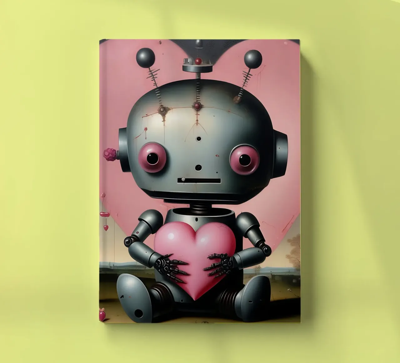Robot con un cuore_19 diario da Pink- und LoveArt by LK