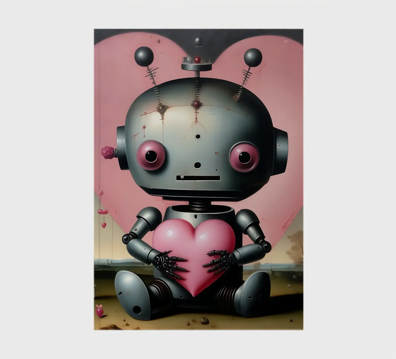 Robots con corazón_19 cuaderno de Pink- und LoveArt by LK