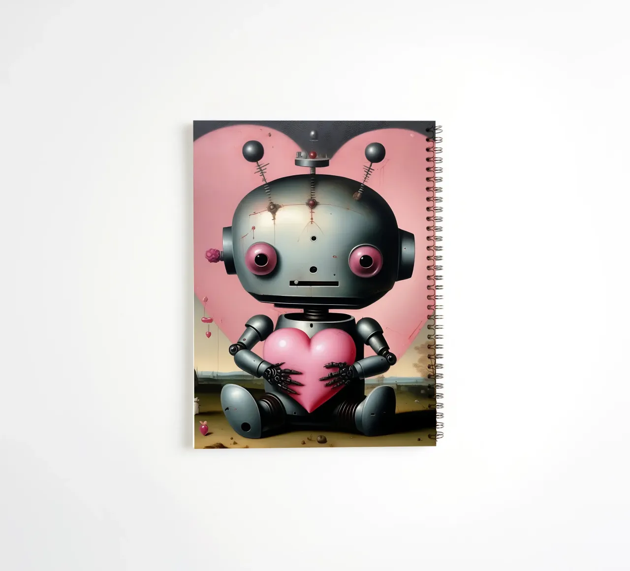 Robots with a heart_19 spiral notebook by Pink- und LoveArt by LK