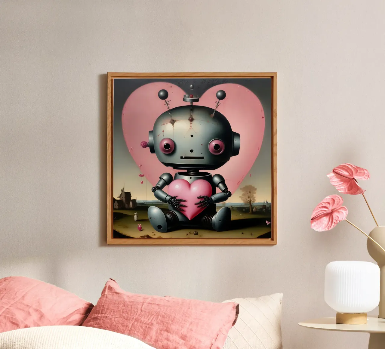 Robot con un cuore_19 alluminio dibond da Pink- und LoveArt by LK