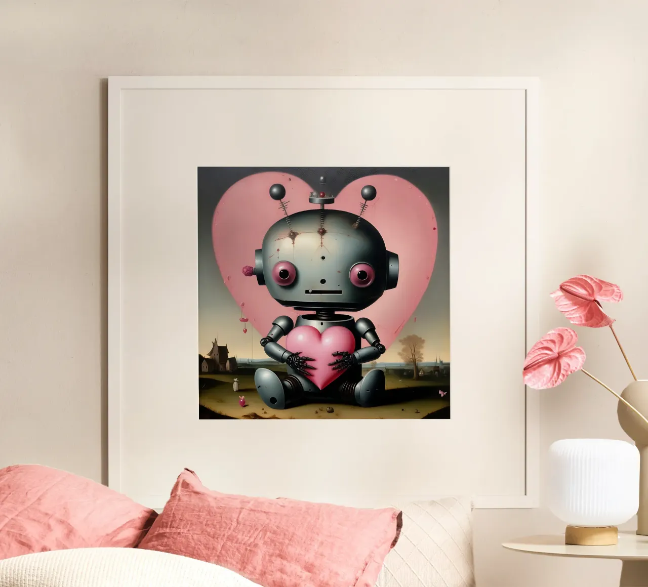 Robot con un cuore_19 carta hahnemühle da Pink- und LoveArt by LK