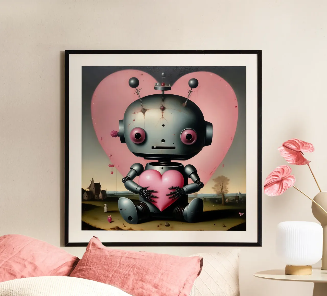 Robot con un cuore_19 carta hahnemühle da Pink- und LoveArt by LK