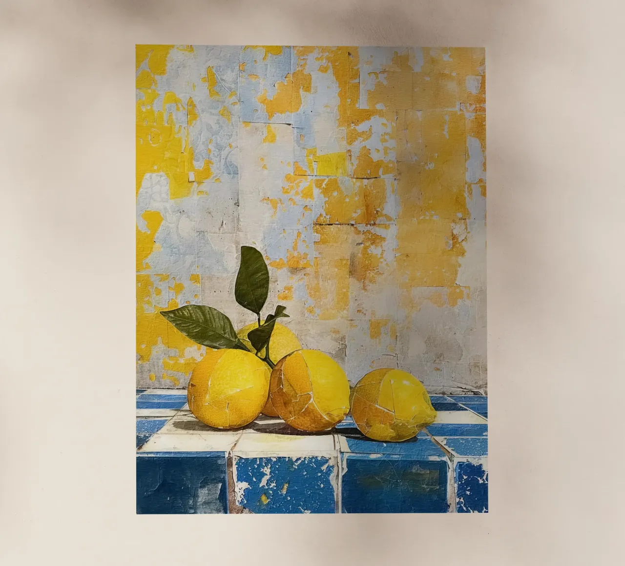 Bright lemons with green leaves pellicola backlit da LisaArtes