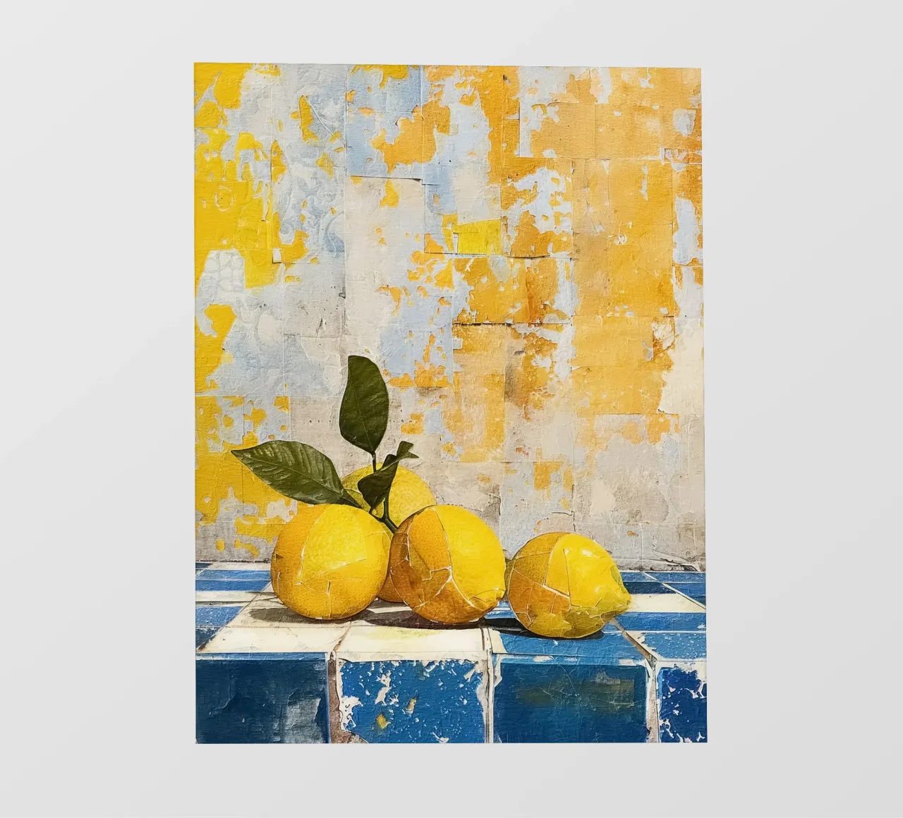 Bright lemons with green leaves pellicola backlit da LisaArtes