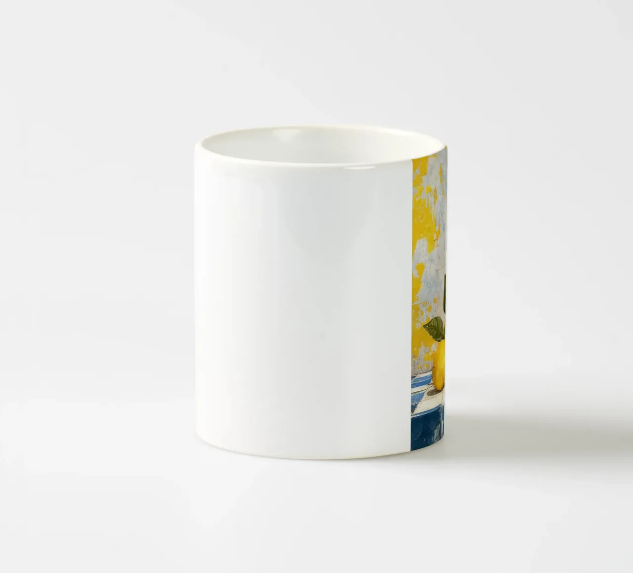 Bright lemons with green leaves tazza in ceramica da LisaArtes