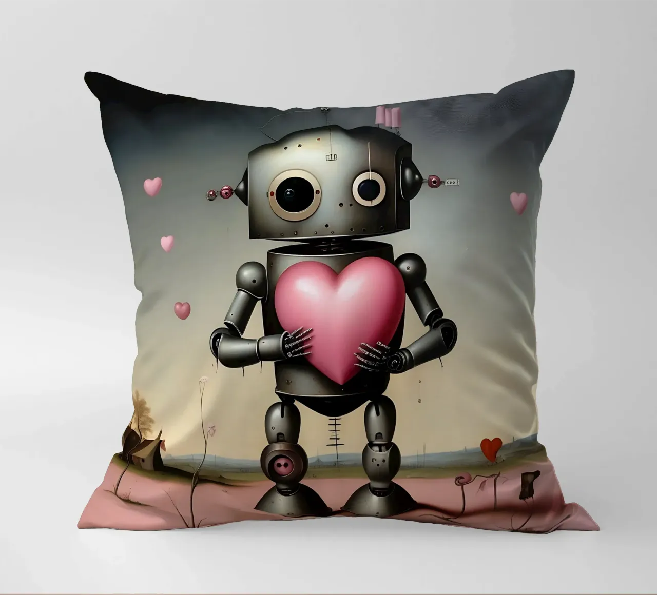 Roboter mit Herz_20 Kissen von Pink- und LoveArt by LK