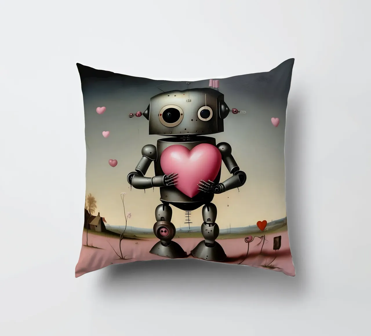 Roboter mit Herz_20 Kissen von Pink- und LoveArt by LK