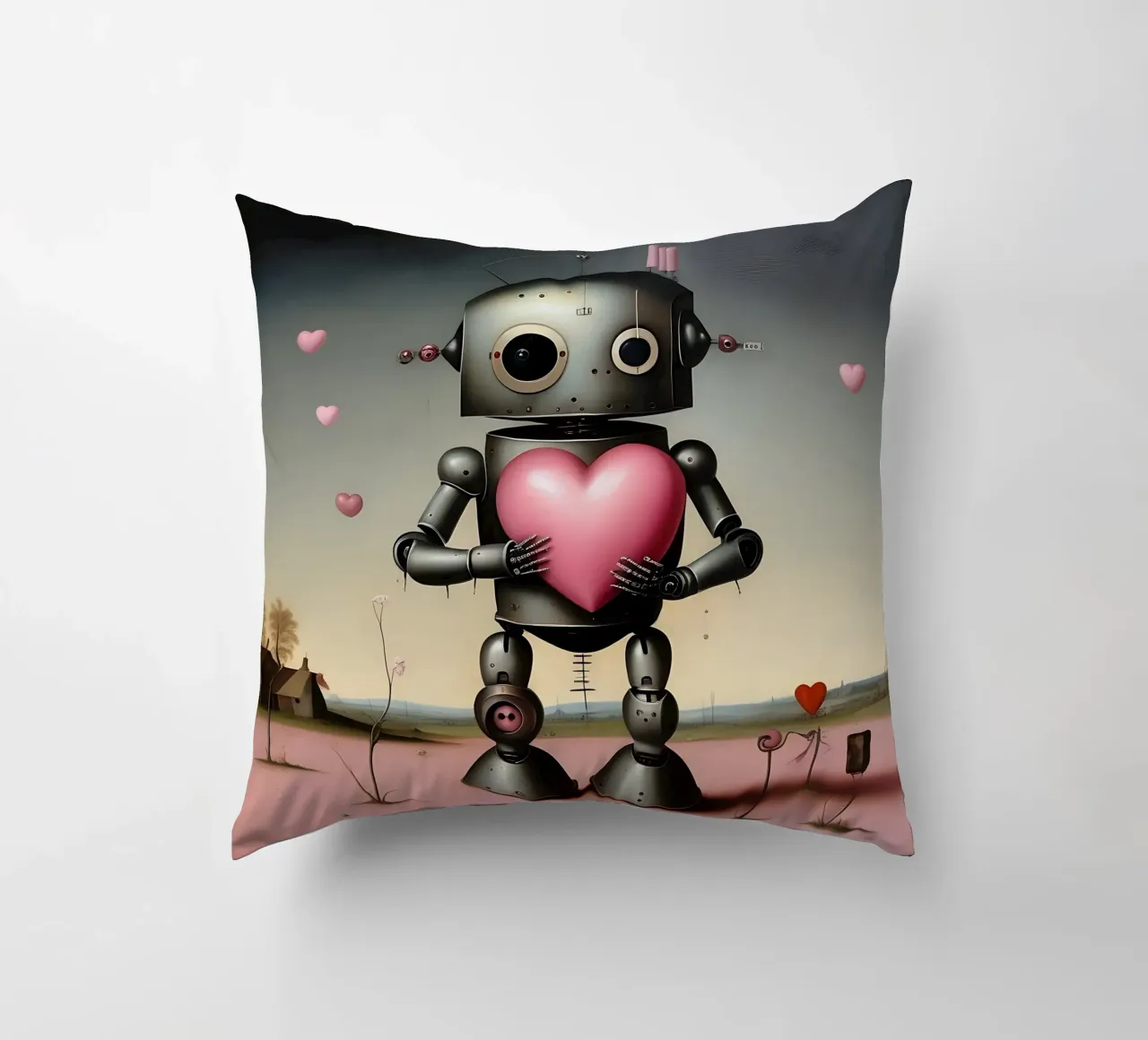 Roboter mit Herz_20 Kissen von Pink- und LoveArt by LK