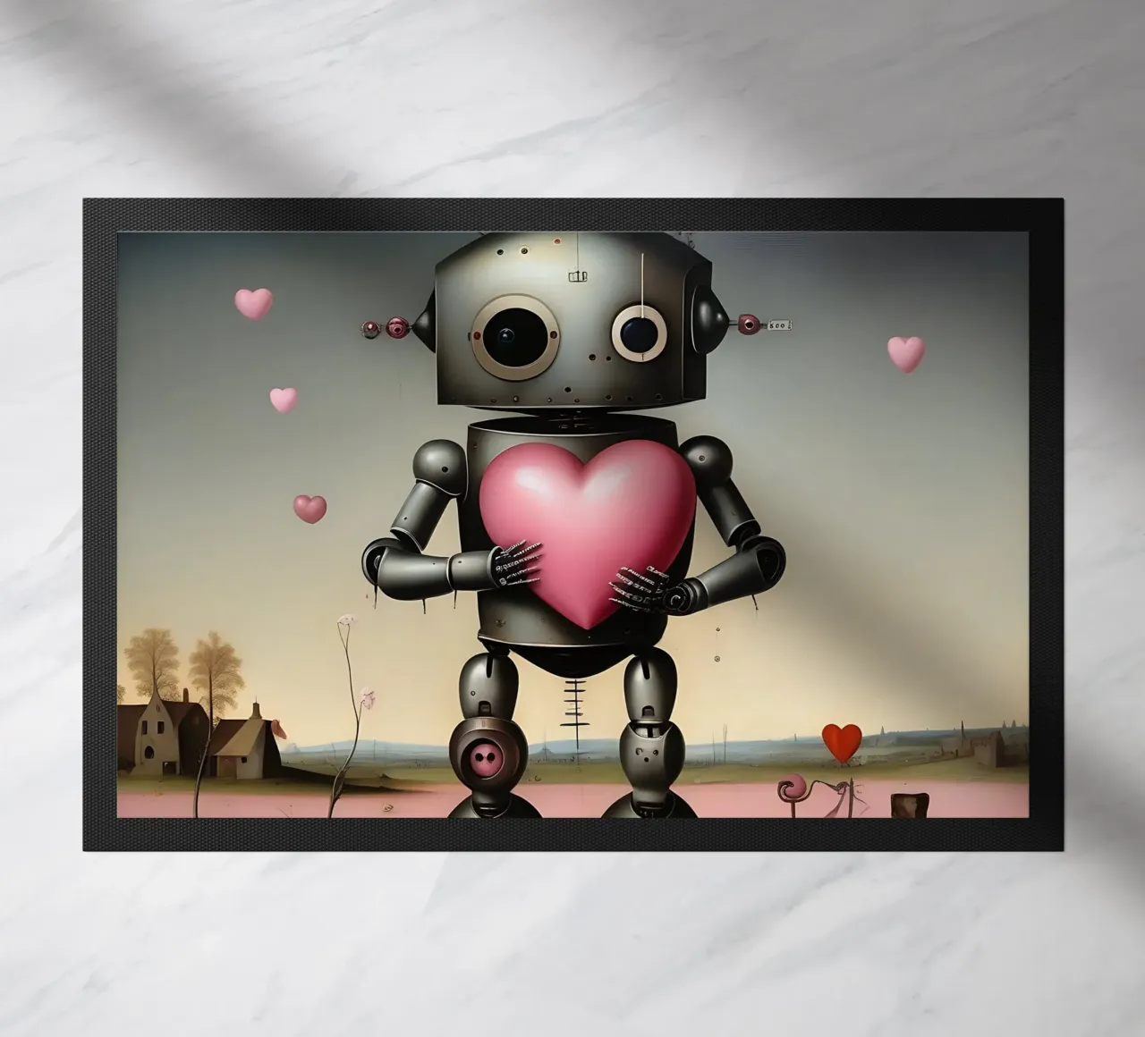 Robot con corazón_20 felpudo de Pink- und LoveArt by LK