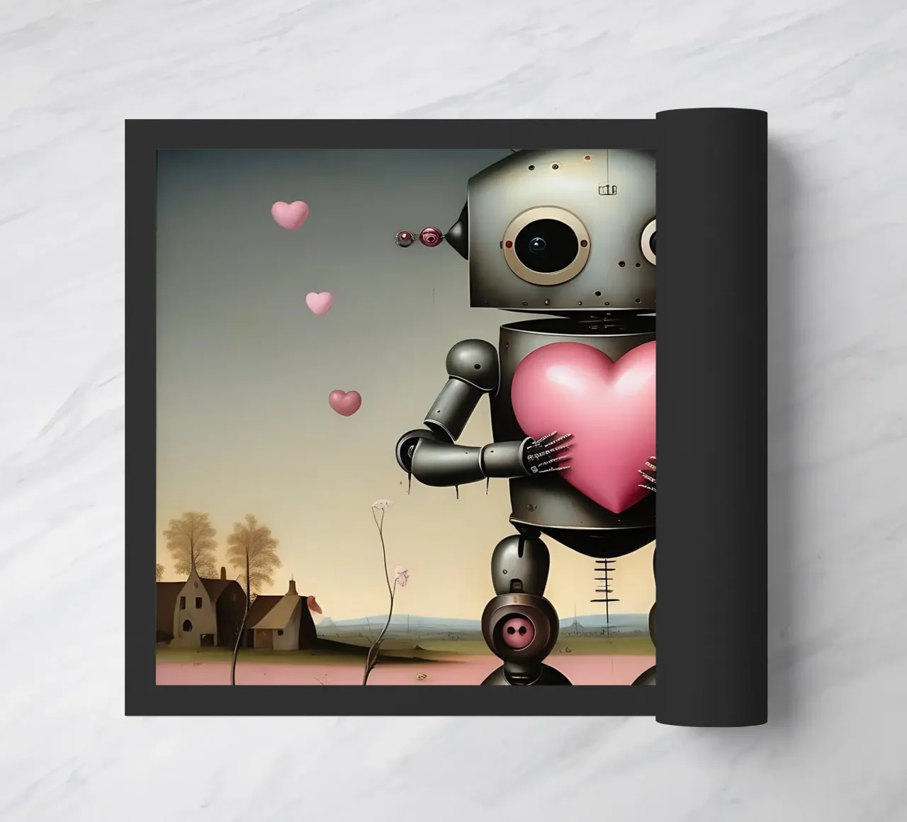 Robot con corazón_20 felpudo de Pink- und LoveArt by LK