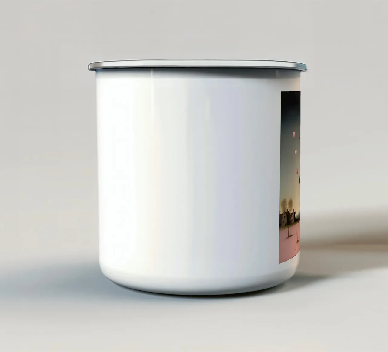 Robot con un cuore_20 tazza in smalto da Pink- und LoveArt by LK