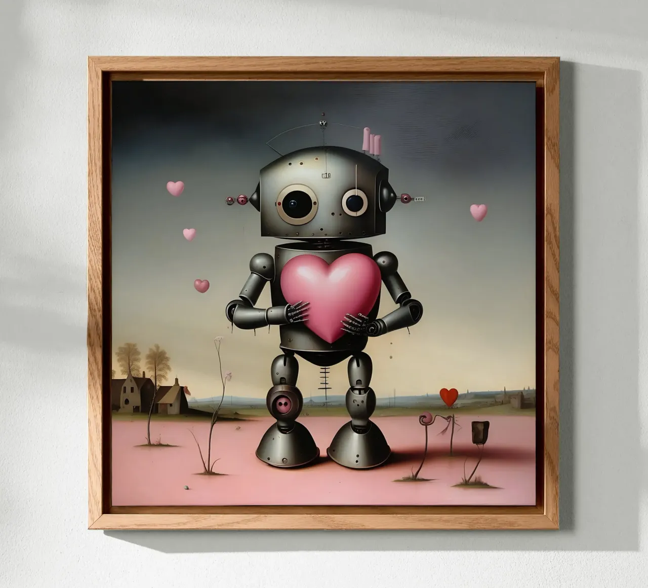 Robot con un cuore_20 alluminio dibond da Pink- und LoveArt by LK
