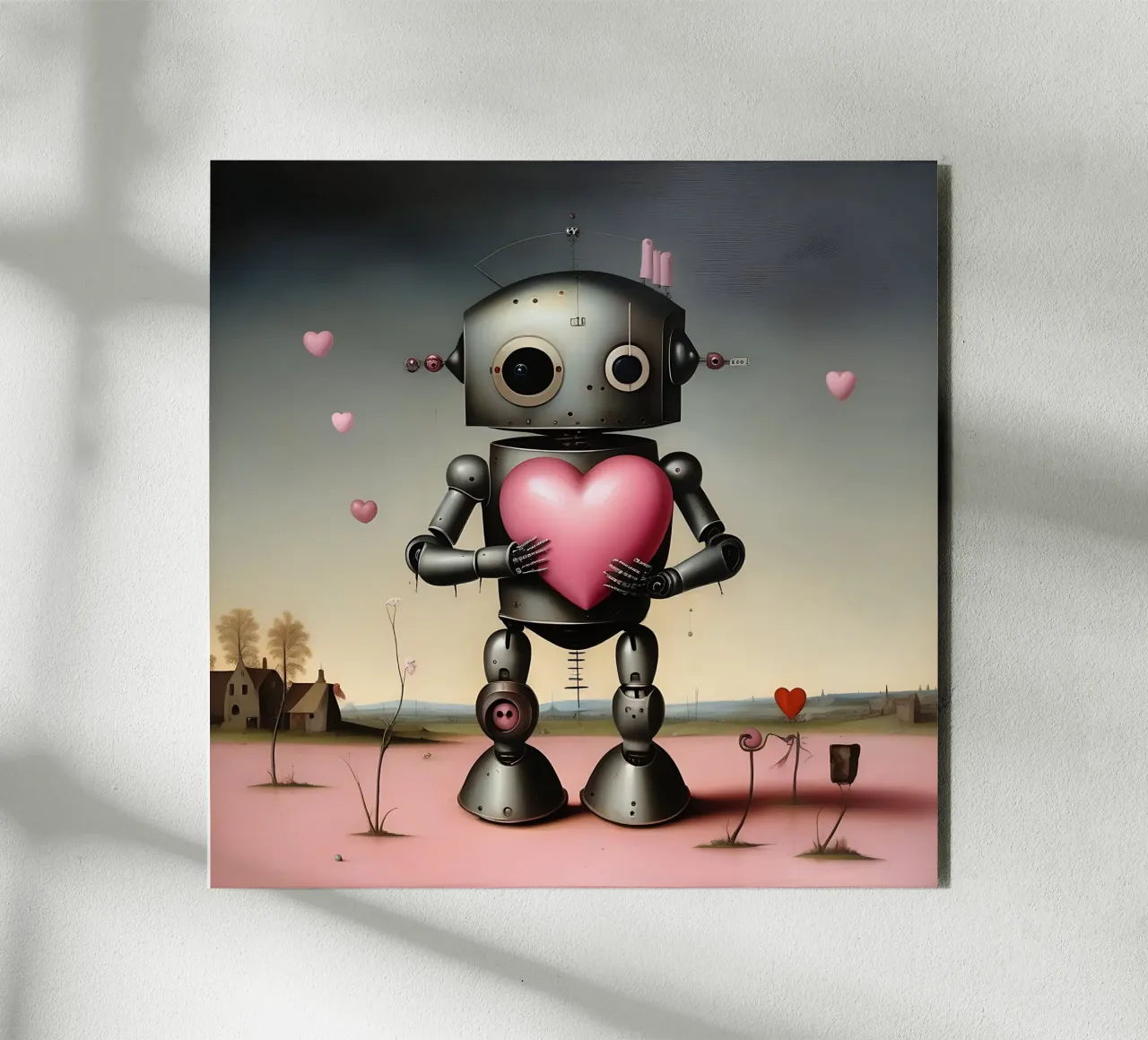 Robot con un cuore_20 alluminio dibond da Pink- und LoveArt by LK