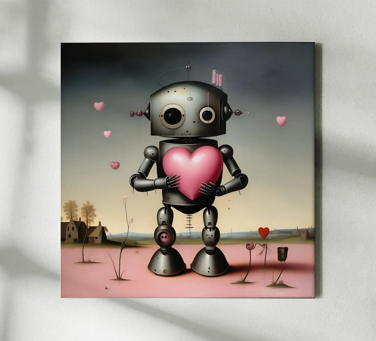 Robot con un cuore_20 tela da Pink- und LoveArt by LK