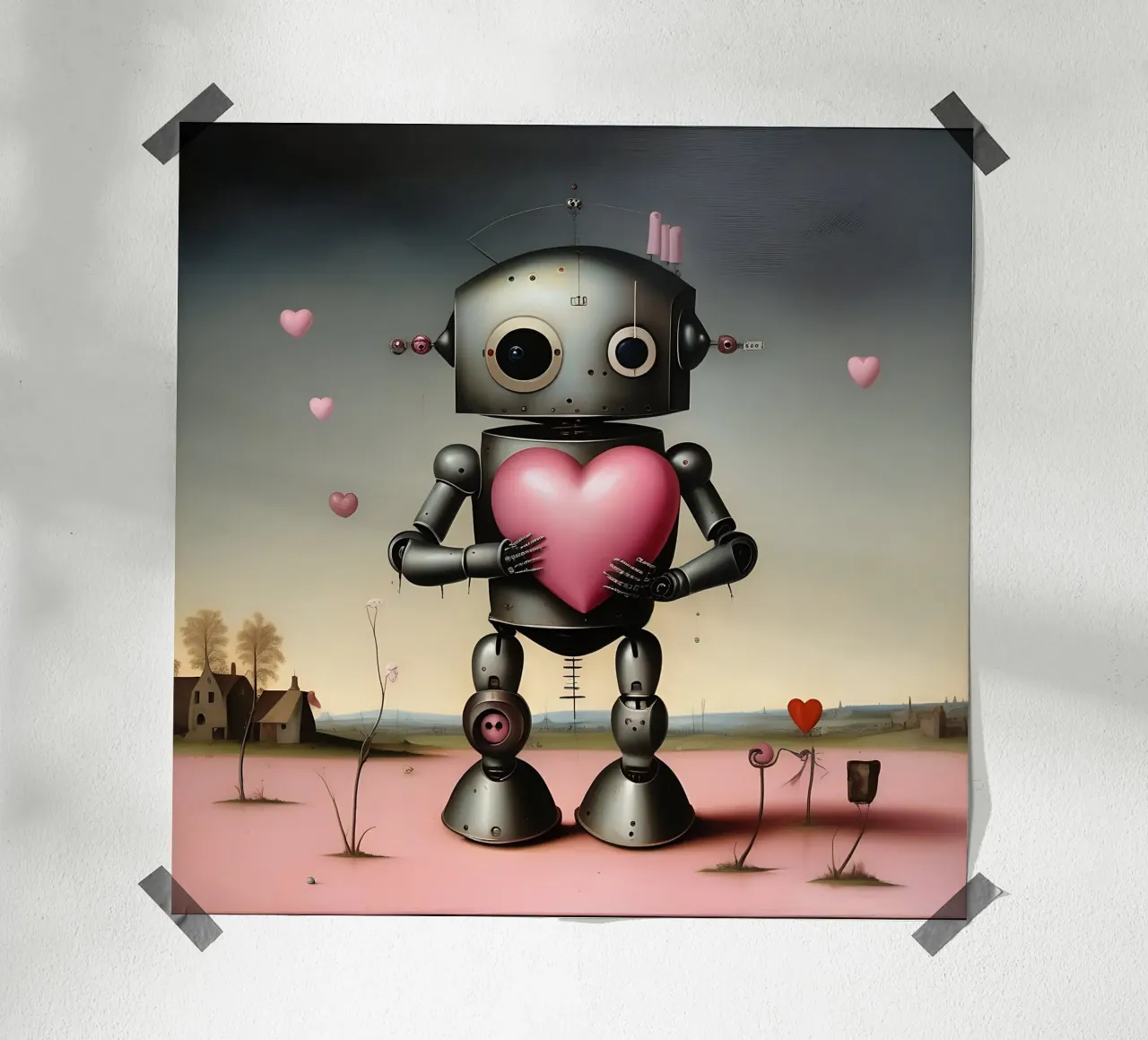Robot con un cuore_20 carta hahnemühle da Pink- und LoveArt by LK