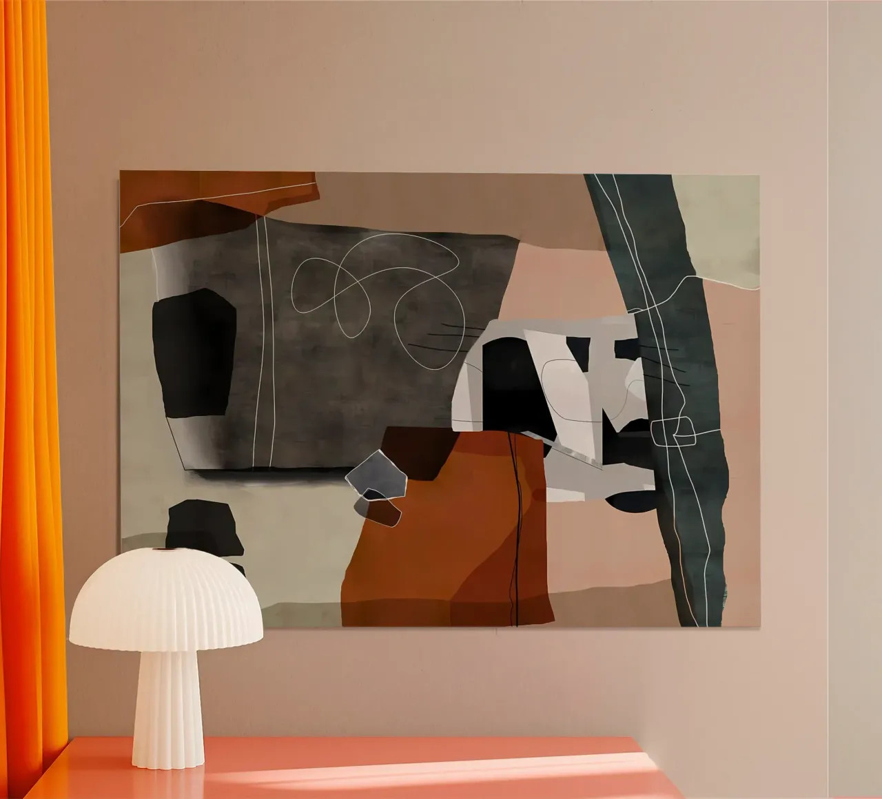 Astratto moderno 78 poster con telaio in legno da Aiden Garcia