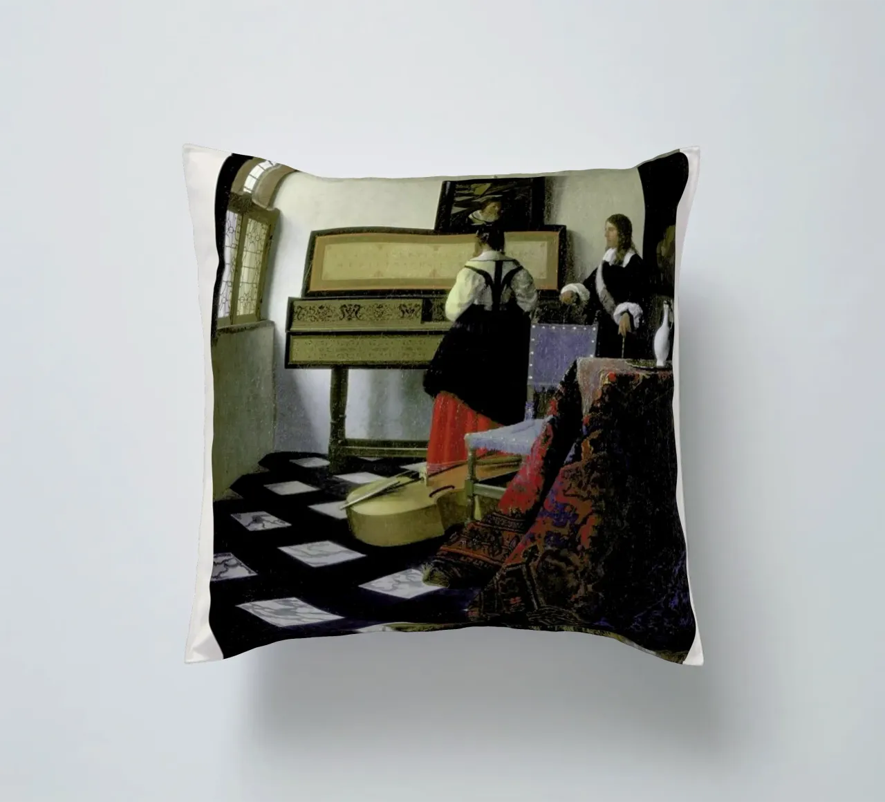 Jan Vermeer - The Music Lesson cuscino da ARTOTHEK