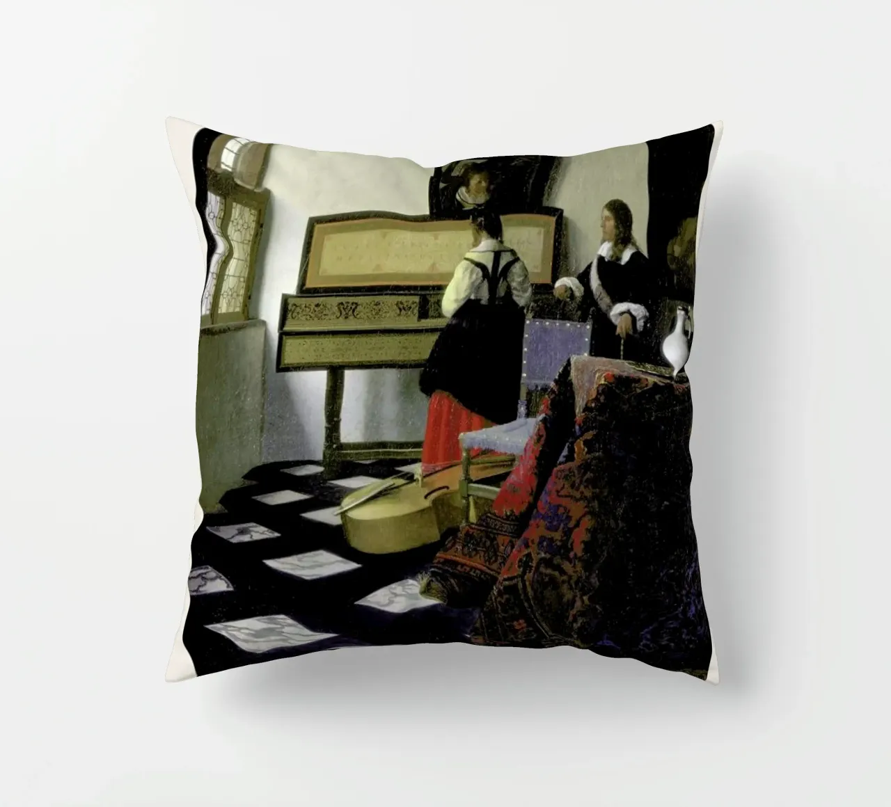 Jan Vermeer - The Music Lesson cuscino da ARTOTHEK