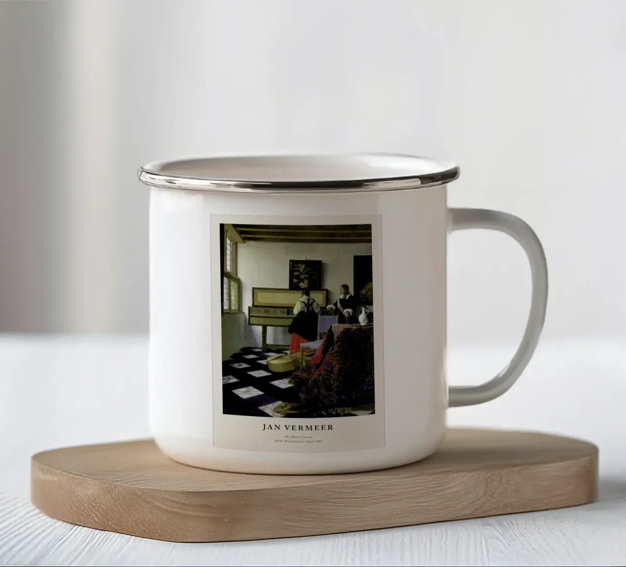Jan Vermeer - The Music Lesson tazza in smalto da ARTOTHEK
