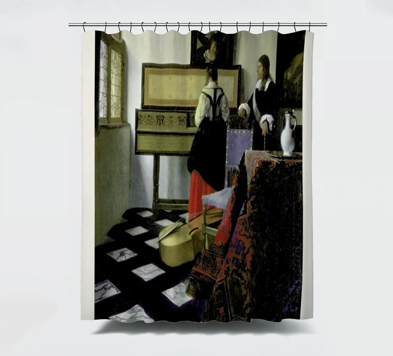 Jan Vermeer - The Music Lesson tenda da doccia da ARTOTHEK